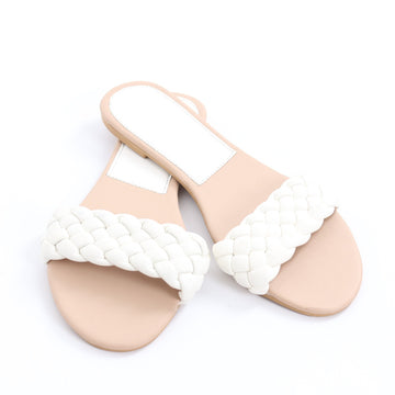 Edit White Braided Slip-On Sandals - Size 7 - 0