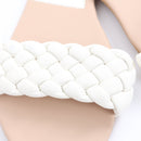 Edit White Braided Slip-On Sandals - Size 7-3