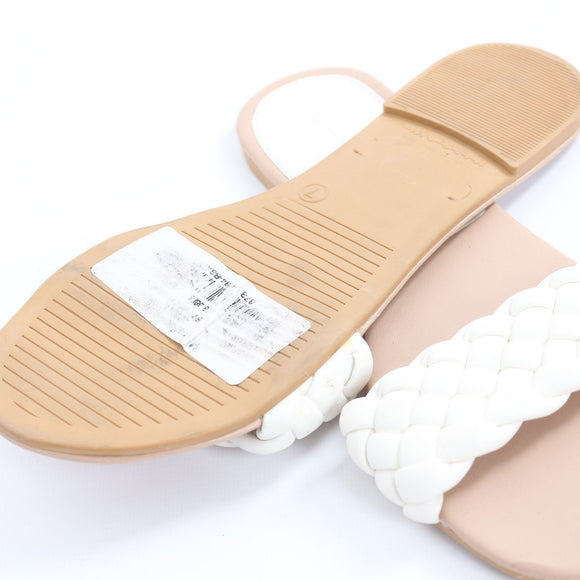 Edit White Braided Slip-On Sandals - Size 7