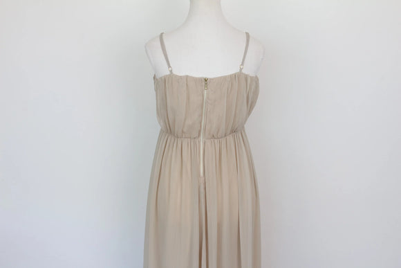 Beige Strappy A-Line Maxi Dress – Size M | Thrift Finds