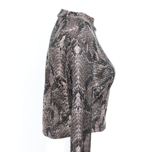 Sissy Boy Snake Print Long-Sleeve Knit Blouse - Size L