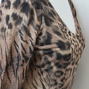 Little Gem Leopard Print V-Neck Long-Sleeve Bodycon Dress - Size M-3