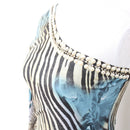 Animal Print One-Shoulder Bodycon Dress with Pearl Detail - Size S-2