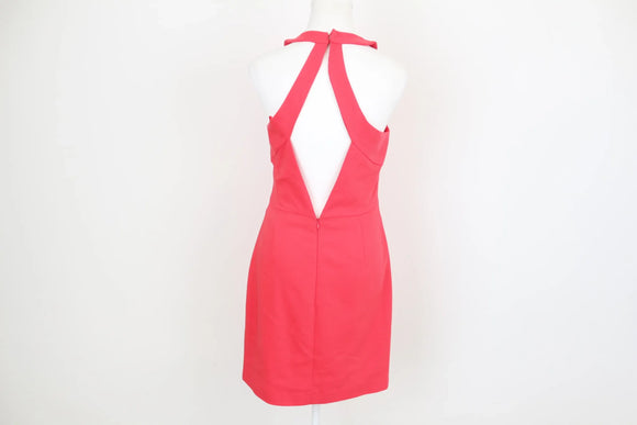 Coral Pink Bodycon Dress – Low Cut Back | Size M | Thrift Finds