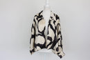 Black & Cream Patterned Long-Sleeve Blouse – Size M | Brand new-1