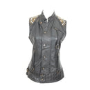 Diesel Vintage Studded Leather Biker Vest - Size S-1