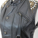 Diesel Vintage Studded Leather Biker Vest - Size S-2