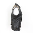Diesel Vintage Studded Leather Biker Vest - Size S-5
