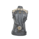Diesel Vintage Studded Leather Biker Vest - Size S-6
