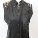 Diesel Vintage Studded Leather Biker Vest - Size S-9