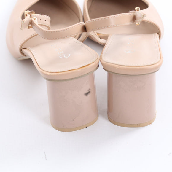 Edit Nude Pointed-Toe Slingbacks - Size 7