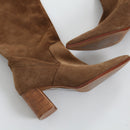 MNG Brown Genuine Suede Pointed-Toe Knee-High Boots - Size 40-2