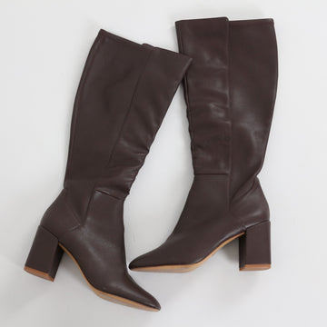 Aldo Dark Brown Block-Heel Knee-High Boots - Size 7