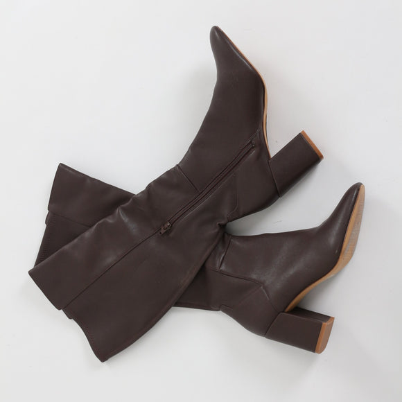 Aldo Dark Brown Block-Heel Knee-High Boots - Size 7