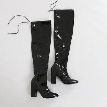Castelon Patent Leather Thigh-High Boots - Size 38