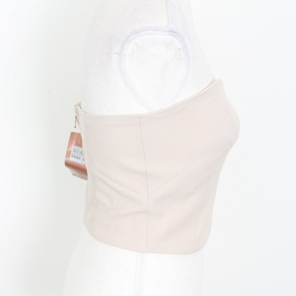 Sissy Boy Beige Cropped Corset Top - Size M