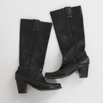 CAT Vintage Genuine Leather Block-Toe Boots - Size 37