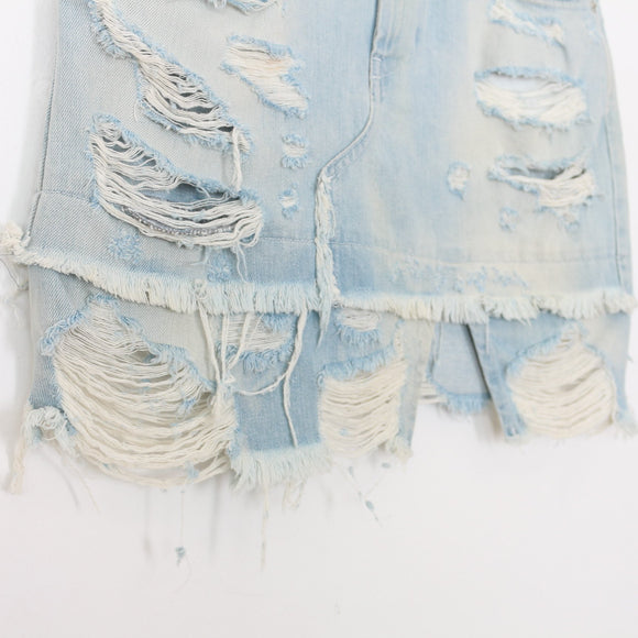 Diesel Faded Blue Denim Mini Skirt - Size 25