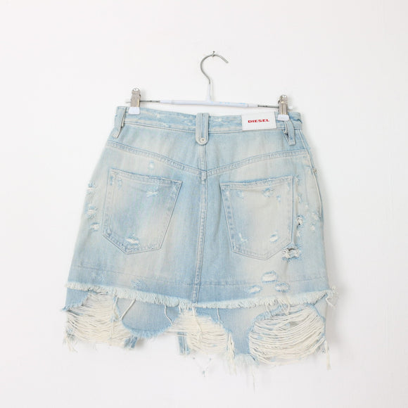 Diesel Faded Blue Denim Mini Skirt - Size 25