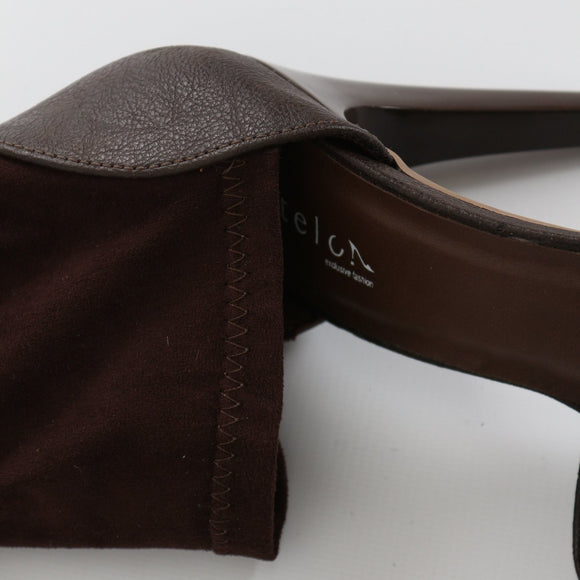 Castelon Brown Cut-Out Heeled Boots - Size 37