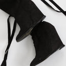 Schultz Black Suede Over-the-Knee Wedge Boots - Size 39-3