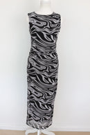 Black & White Patterned Sleeveless Maxi Dress – Size M | Thrift Finds-2