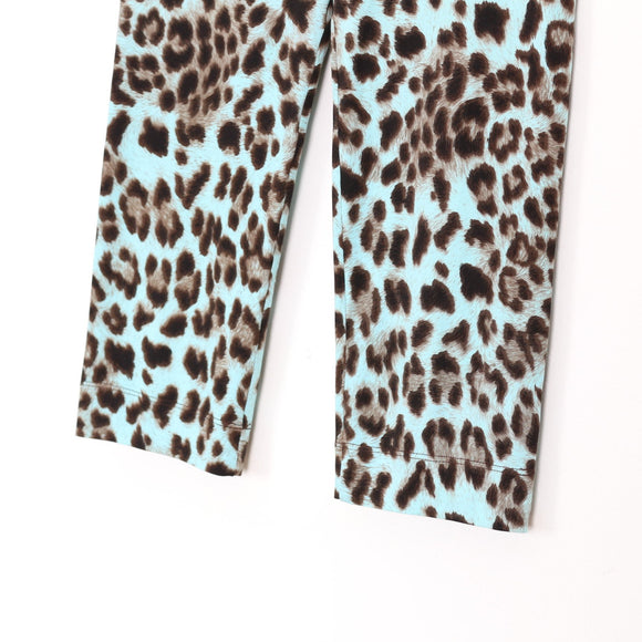 Philosophy Blue & Brown Leopard Print Capri Leggings - XS/S