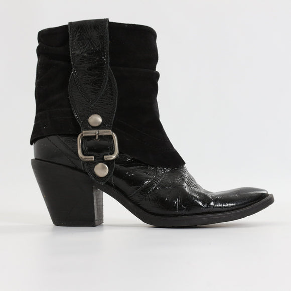 A&M Italian-Made Genuine Leather Cowgirl Boots - Size 38