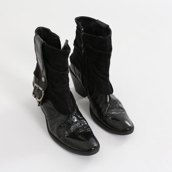 A&M Italian-Made Genuine Leather Cowgirl Boots - Size 38