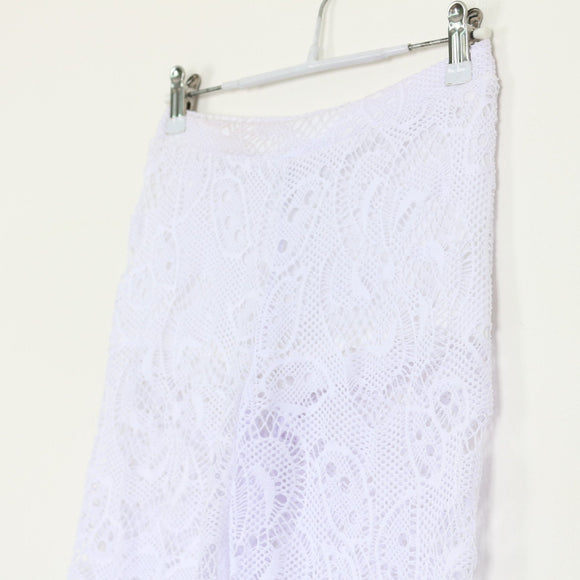 White Wide-Leg Beach Cover-Up Pants - S