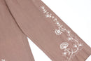 Paramount Brown White Embroidered Cotton Pants – S-2