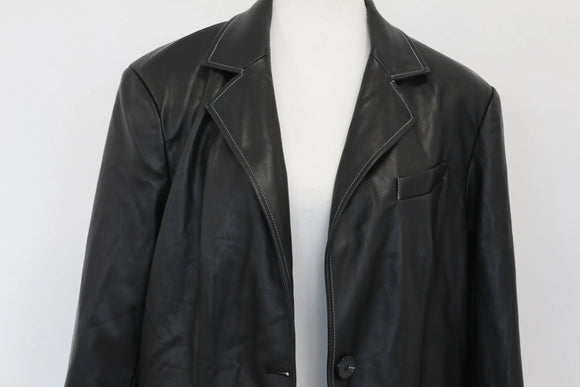 Faux Leather Blazer Jacket – Size 36 | Brand new