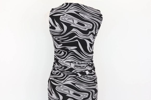 Black & White Patterned Sleeveless Maxi Dress – Size M | Thrift Finds