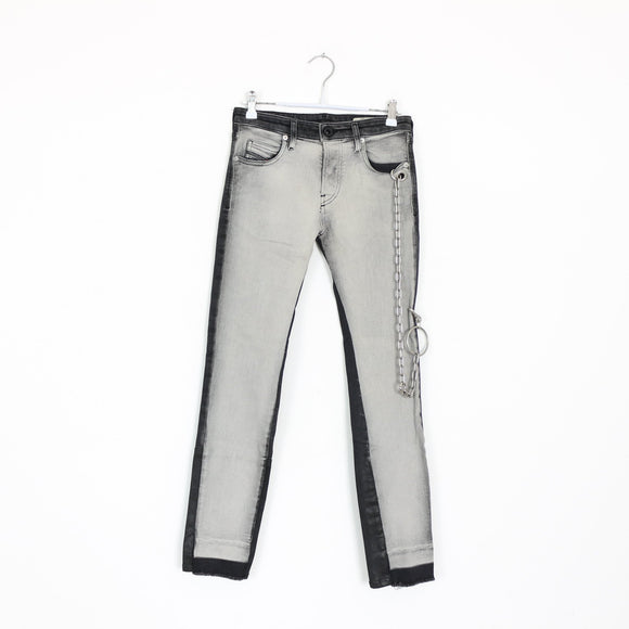 Diesel Two-Tone Skinny Jeans with Chain Detail - Size 25