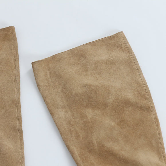 Genuine Suede Pointed-Toe Knee-High Boots