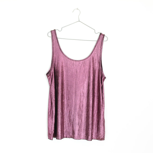 Zara Trafaluc Pink Metallic Tank Top - L
