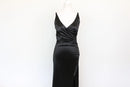 Black Strappy Bodycon Dress with Thigh Slit – Size M | Thrift Finds-1