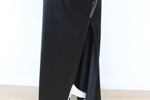 Black Strappy Bodycon Dress with Thigh Slit – Size M | Thrift Finds
