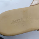 Jimmy Choo Beige Patent Leather Cork Wedge Thong Sandals - Size 39-4
