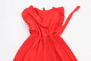 Red Sleeveless Frill Drawstring Jumpsuit – M-1