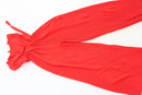 Red Sleeveless Frill Drawstring Jumpsuit – M-2
