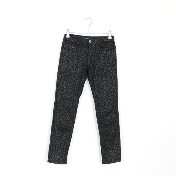 Guess Black Leopard Print Skinny Jeans - Size 24