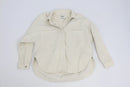 Zara White Denim Silver Snap-Button Shirt – S-1