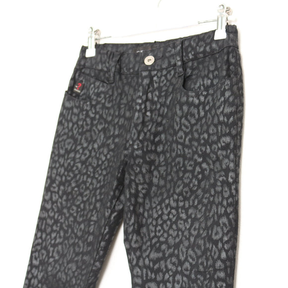 Guess Black Leopard Print Skinny Jeans - Size 24