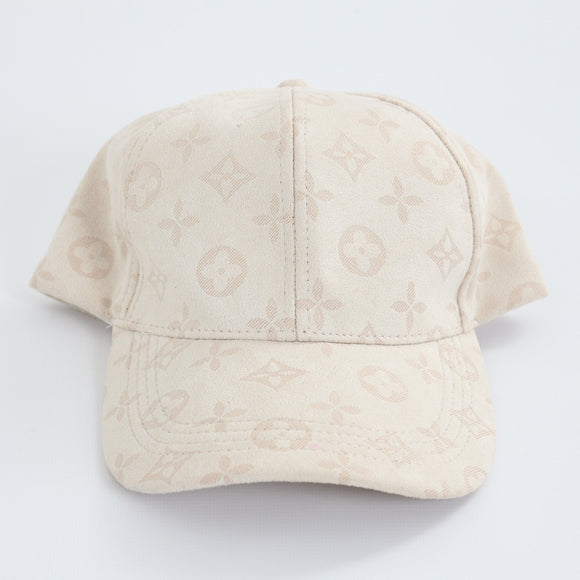Faux LV cream cap