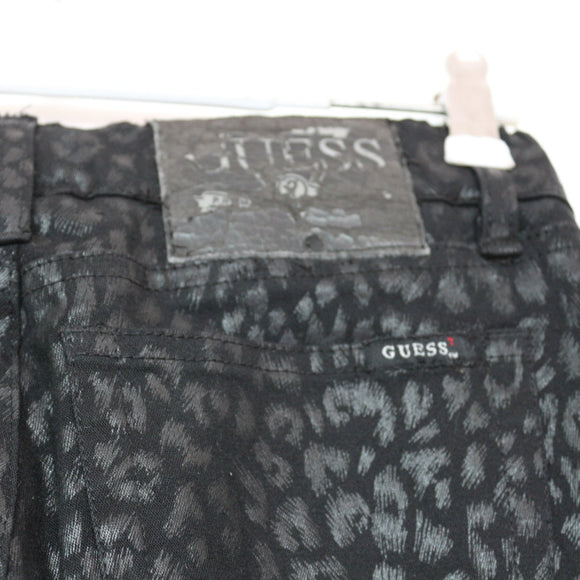 Guess Black Leopard Print Skinny Jeans - Size 24