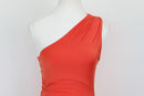 Orange Ruched Asymmetric Maxi Dress – Size M | Brand new-3