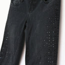 Guess Black Sparkle Skinny Jeans - Size 26 (Broken Button)-2