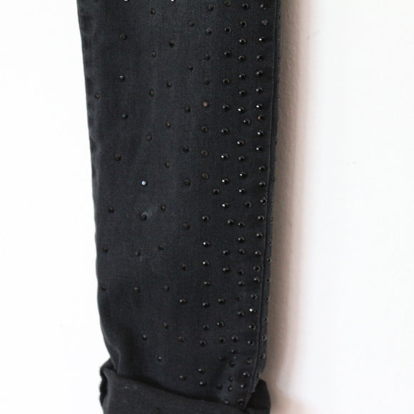 Guess Black Sparkle Skinny Jeans - Size 26 (Broken Button)