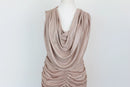 Champagne Sparkle Ruched Midi Dress – Size XL | Thrift Finds-3